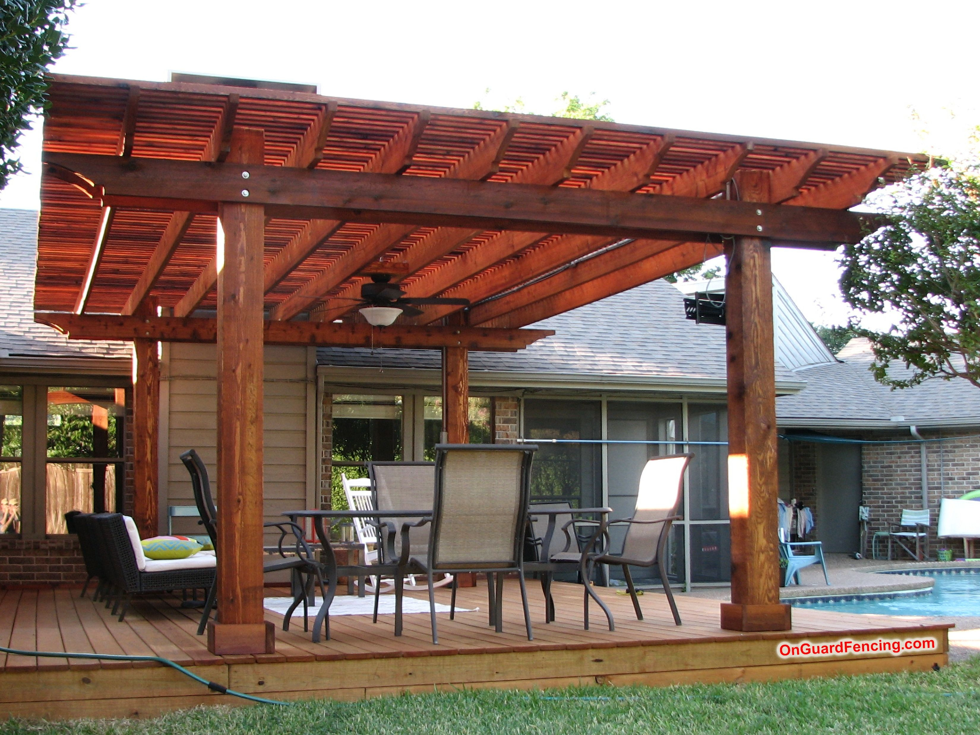 Backyard Deck And Pergola Arbor On Guard Fencing Co for dimensions 3300 X 2475