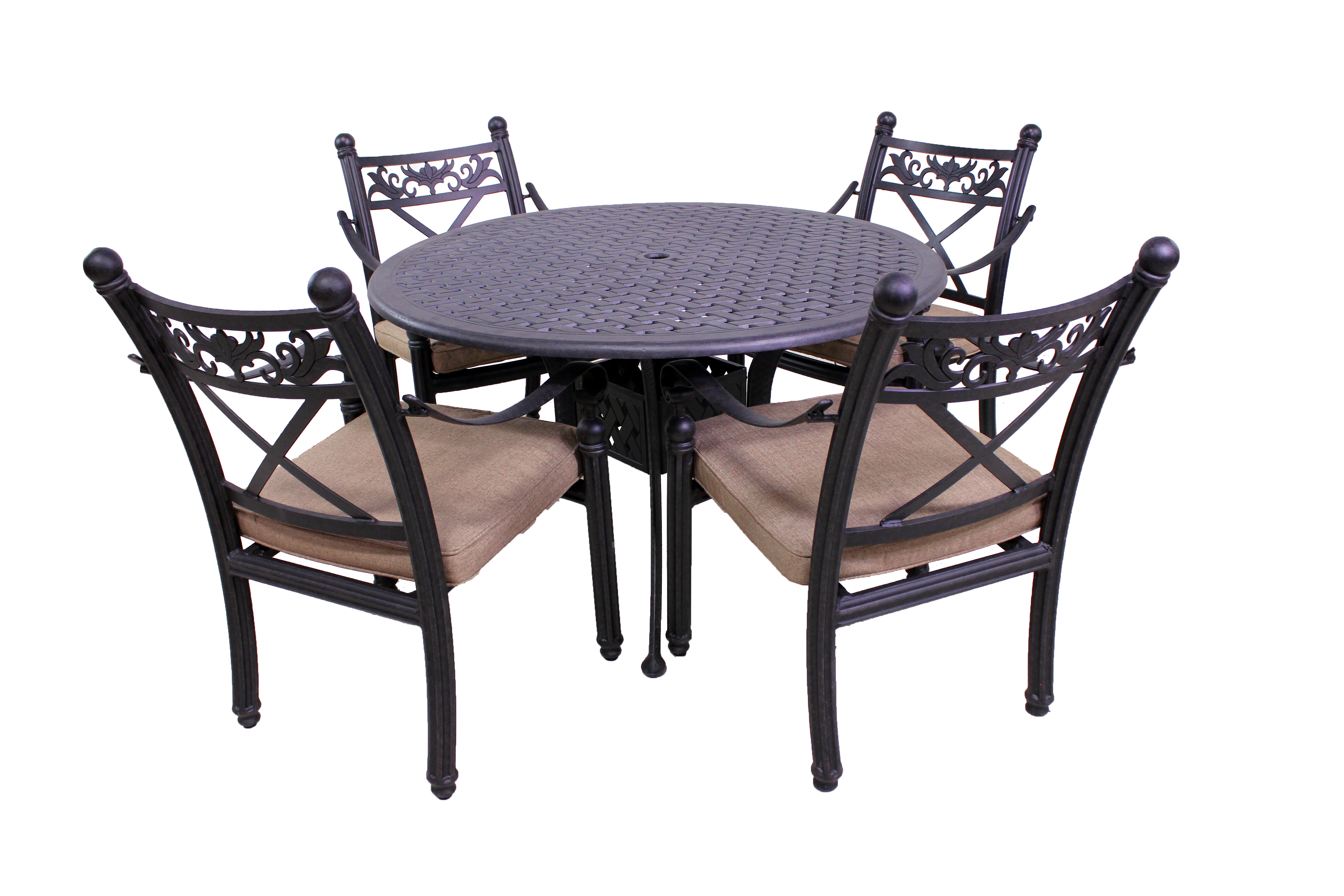 Basso Collection 4 Dining Chairs And Le Terrace 42 Round Table for sizing 5184 X 3456