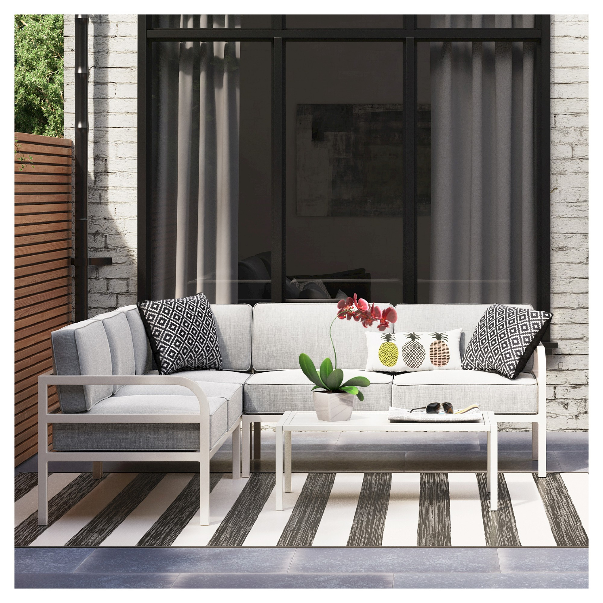 Beacon Hill 3pc Metal Outdoor Patio Conversation Set pertaining to dimensions 2000 X 2000