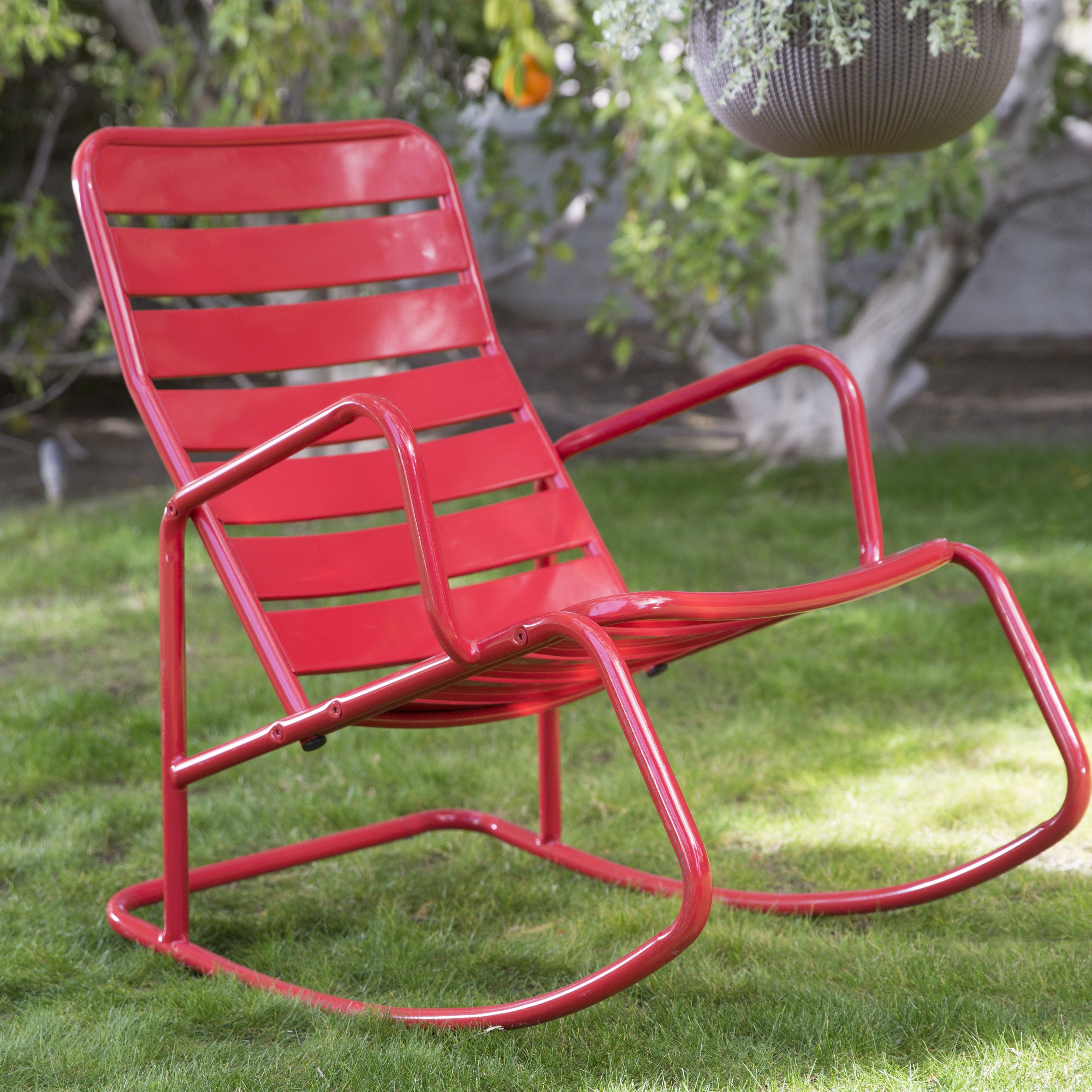 Belham Living Adley Outdoor Metal Slat Rocking Chair Metal in measurements 3200 X 3200