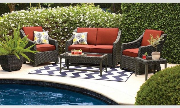 Belvedere 4pc Wicker Patio Conversation Set Orange intended for proportions 1000 X 1000