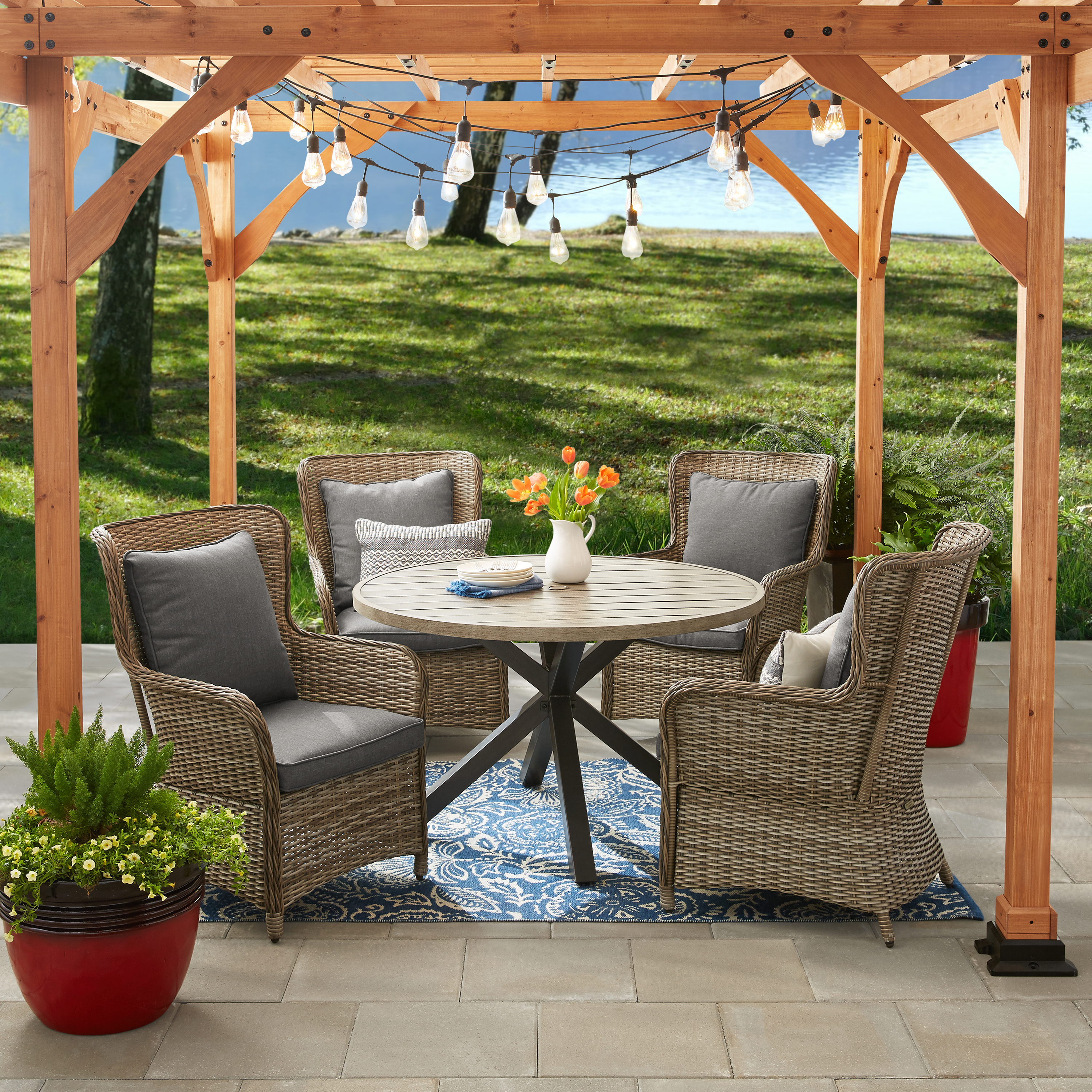 Better Homes Amp Gardens Victoria 5 Piece Patio Wicker with regard to sizing 3000 X 3000