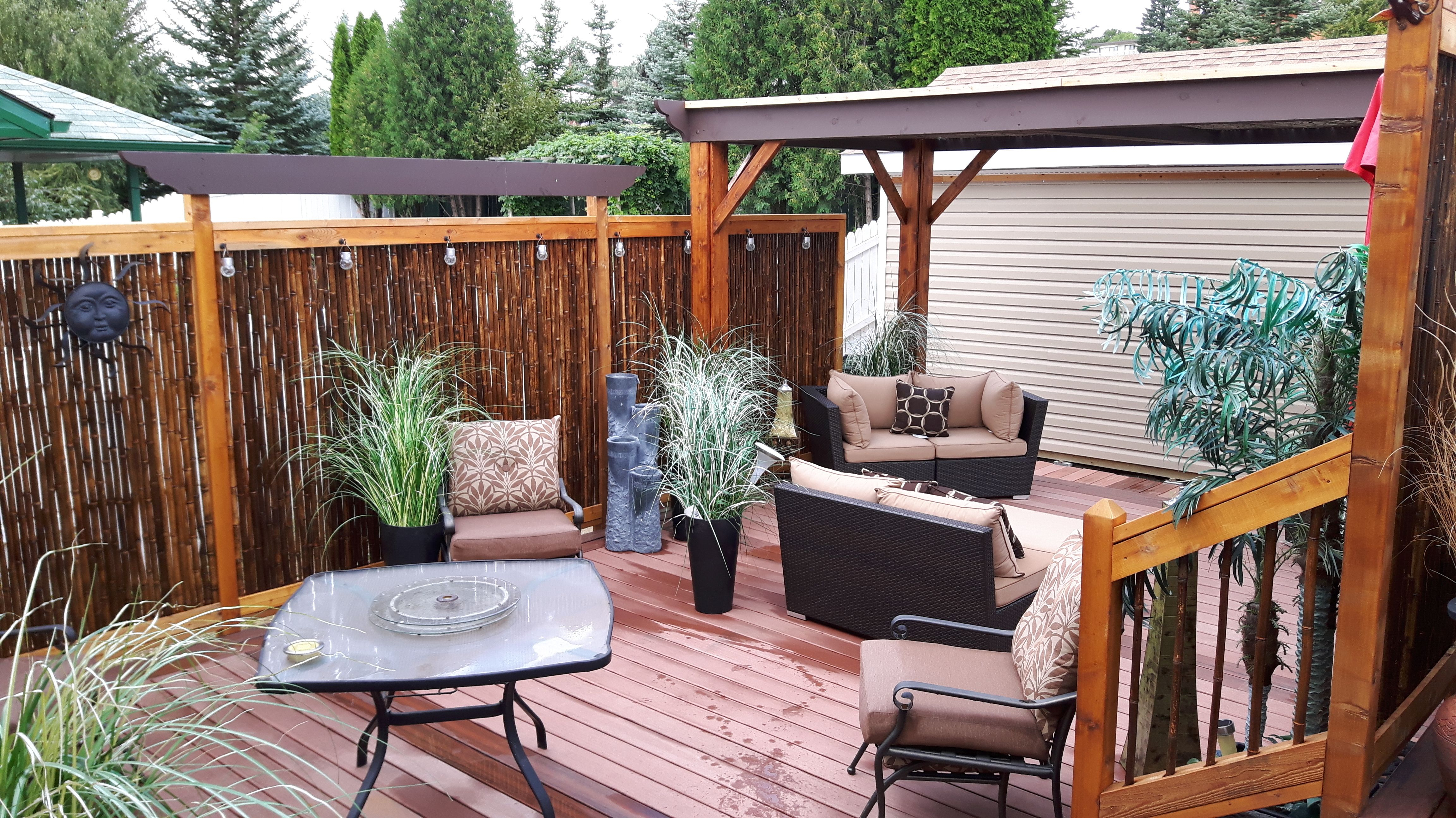 Black Bamboo Fencing Is The Perfect Patio Enclosure for proportions 4608 X 2592