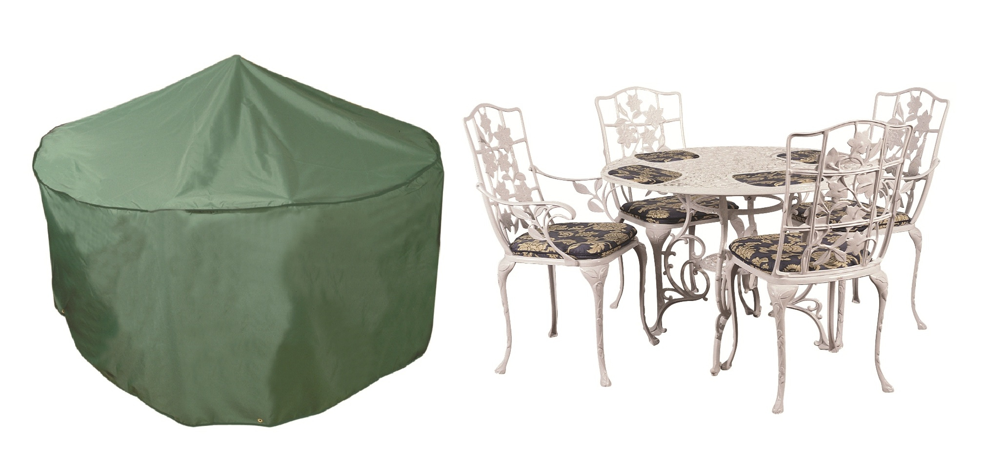 Bosmere Cover Up 163cm 4 Seater Green Circular Patio Set Garden Furniture Cover in size 2025 X 945