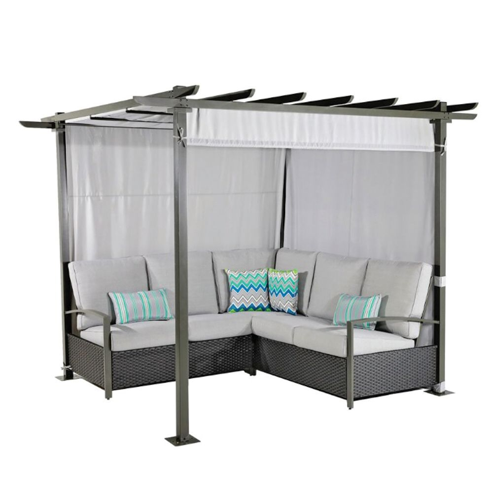 Breeze Cove Patio Sectional Seating Set With Pergola pertaining to measurements 1000 X 1000