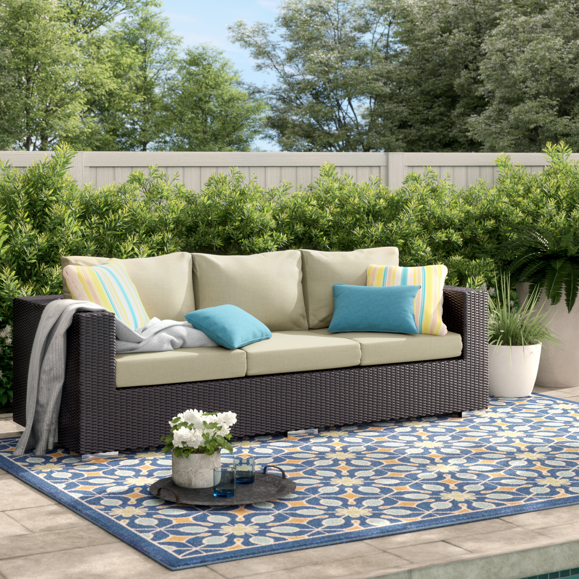 Brentwood Patio Sofa With Cushions regarding dimensions 2000 X 2000