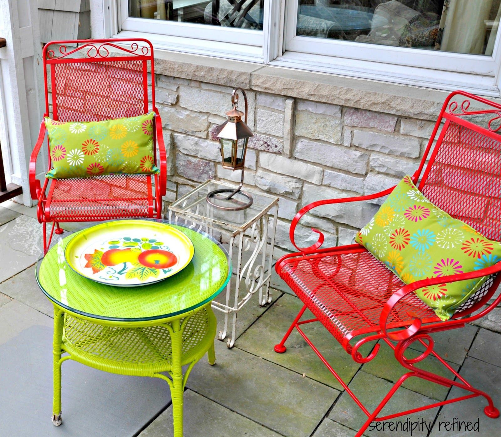 Brightly Colored Spray Painted Outdoor Patio Furniture pertaining to dimensions 1600 X 1395