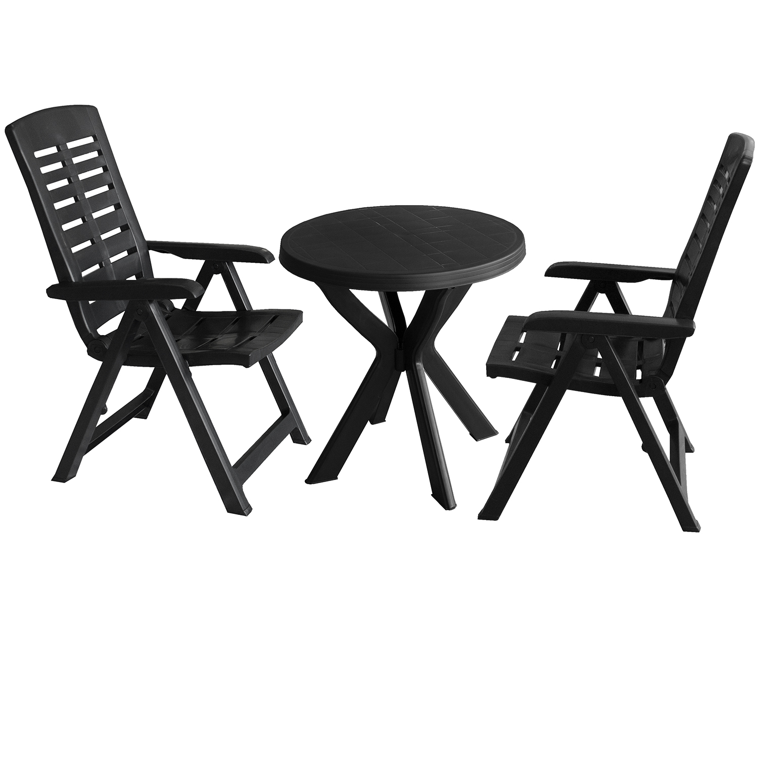 Bundle Garden Balcony Furniture Set Of 5 Chair Set 79 X 79 Cm Wicker Look All Plastic Patio Furniture Stackable Chair Black in sizing 1500 X 1500