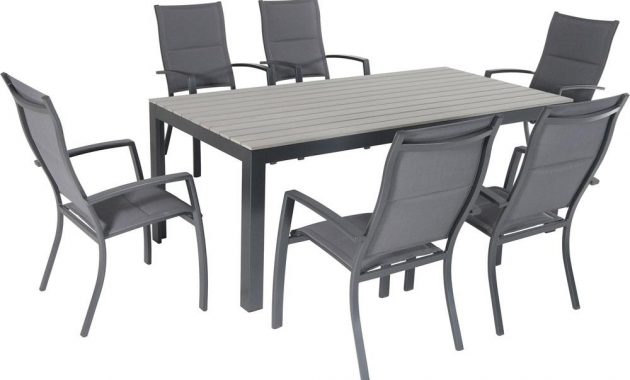 Cambridge Yuma 7 Piece Aluminum Outdoor Dining Set With 6 Padded Sling Chairs And A Faux Wood Dining Table in sizing 1000 X 1000