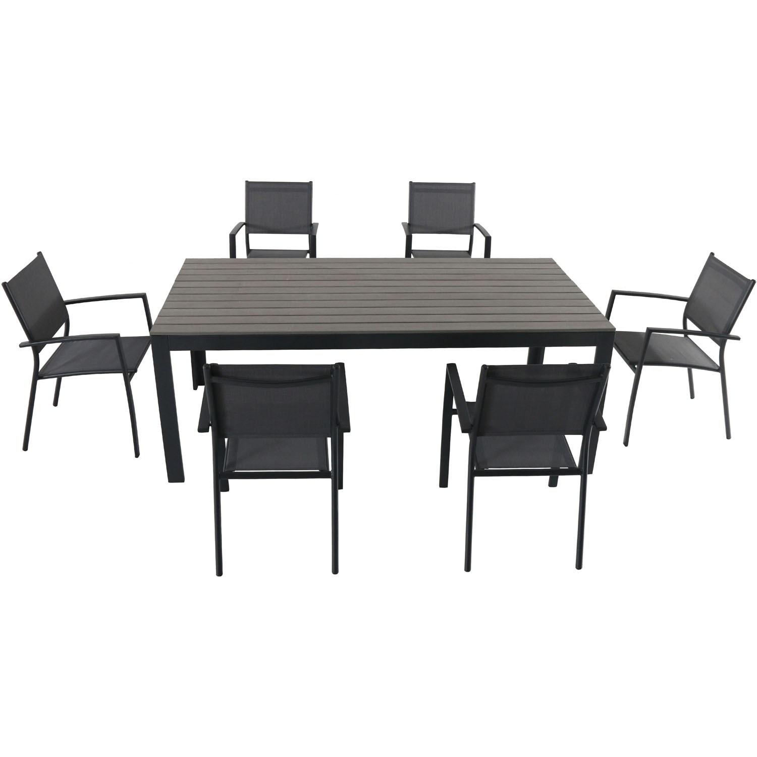 Cambridge Yuma 7 Piece Dining Set With 6 Sling Arm Chairs with dimensions 1500 X 1500