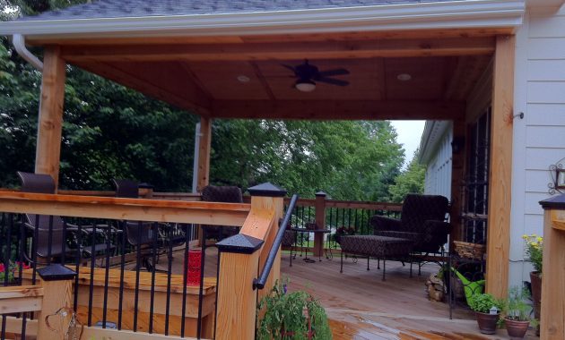 Cedar Deck With Roof Patio Railing Cedar Deck Deck With for proportions 2592 X 1936