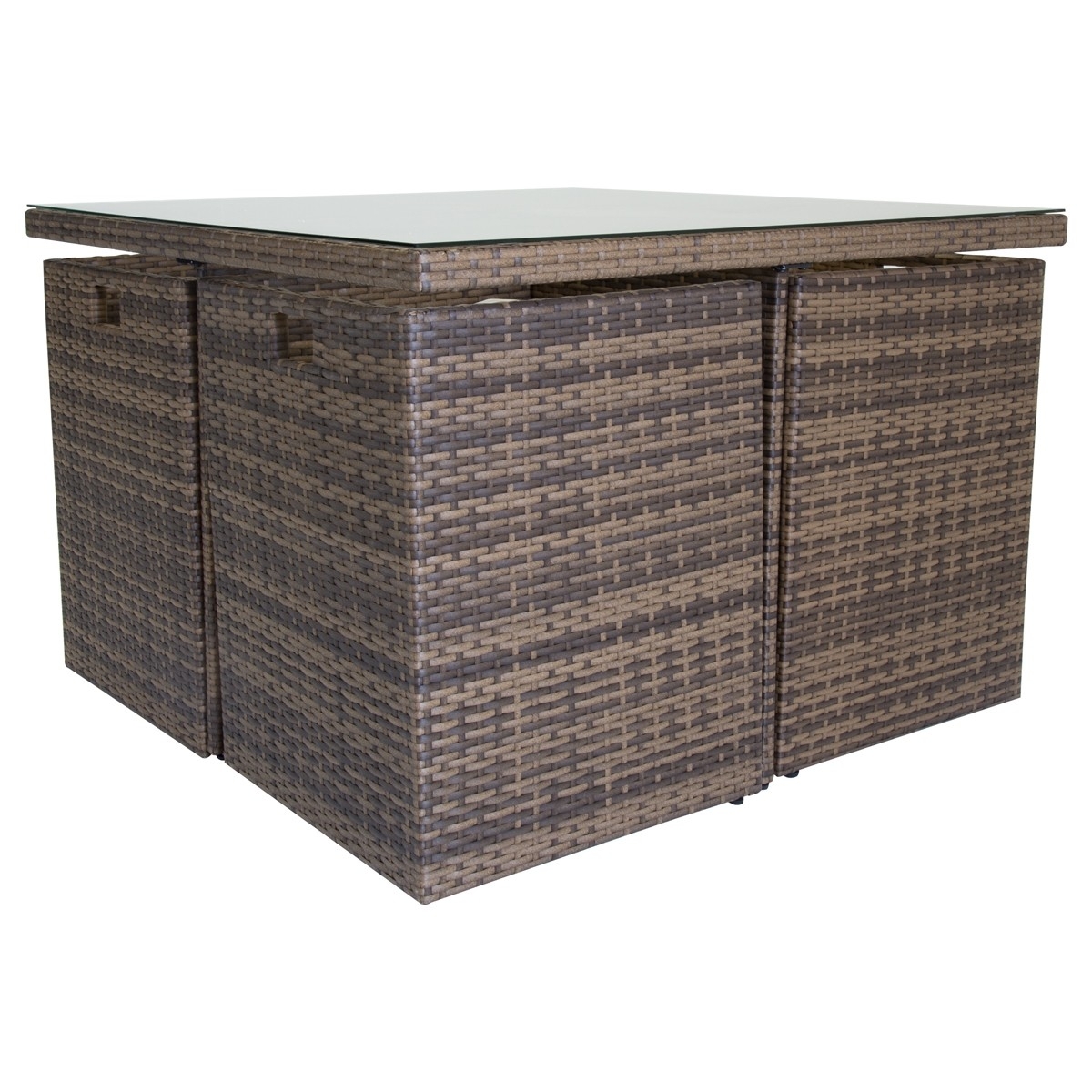 Charles Bentley 4 Seat Rattan Cube Garden Dining Set Brown Or Grey pertaining to sizing 1200 X 1200