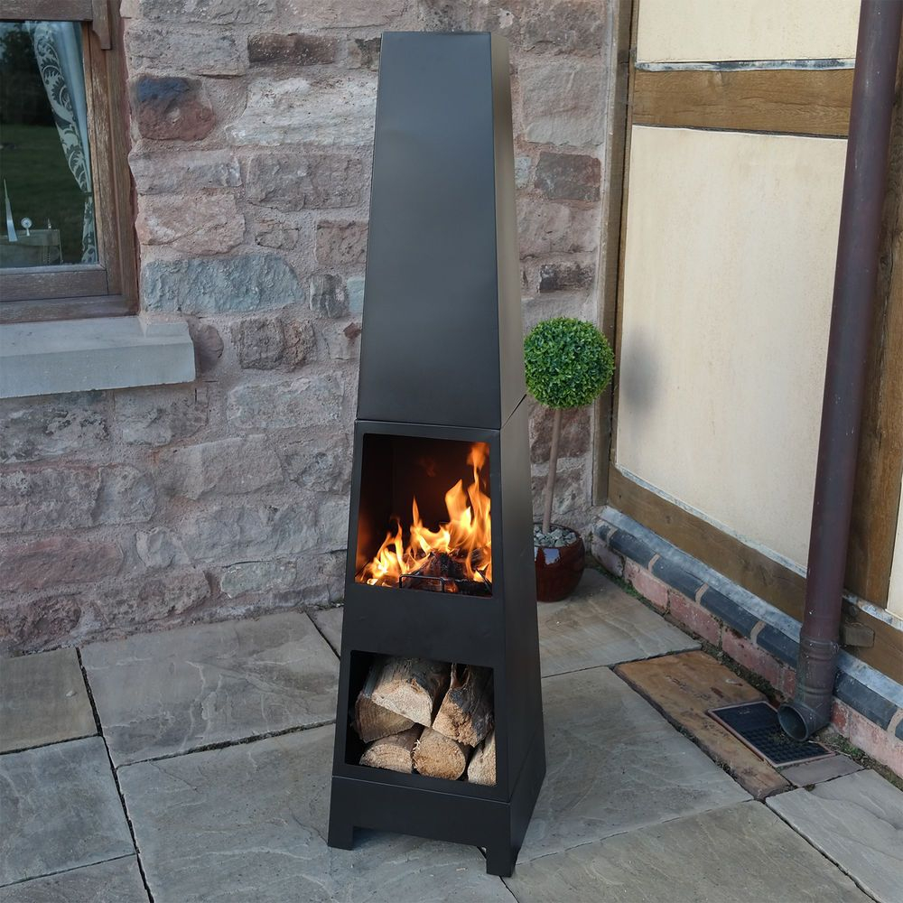 Chimenea Outdoor Garden Pyramid Chimnea Patio Heater Wood in size 1000 X 1000