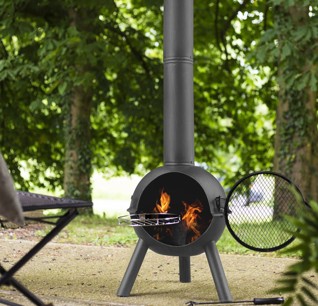 Chiminea With Cooking Grill Chemines Chiminea Grilling with measurements 1024 X 985