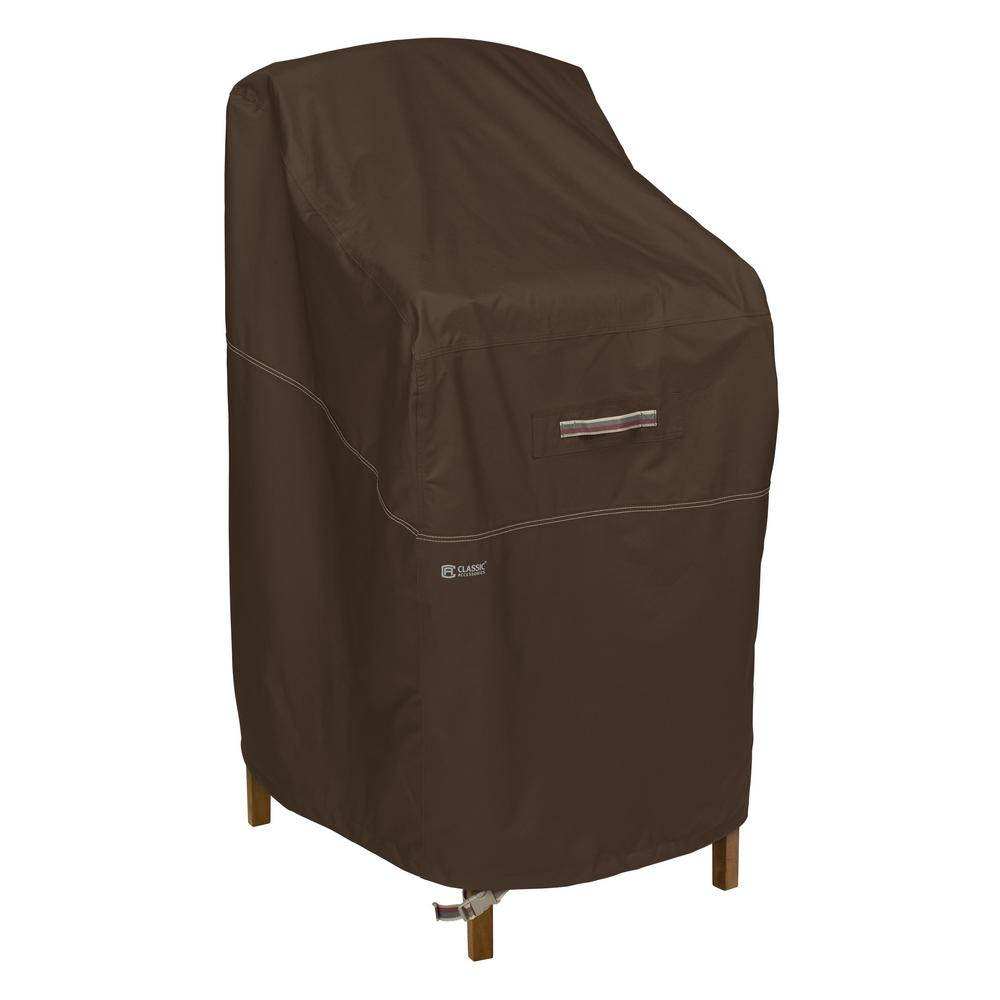 Classic Accessories Madrona Rainproof 28 In L X 26 In W X 48 In H In Dark Cocoa Bar Height Chair Cover with size 1000 X 1000