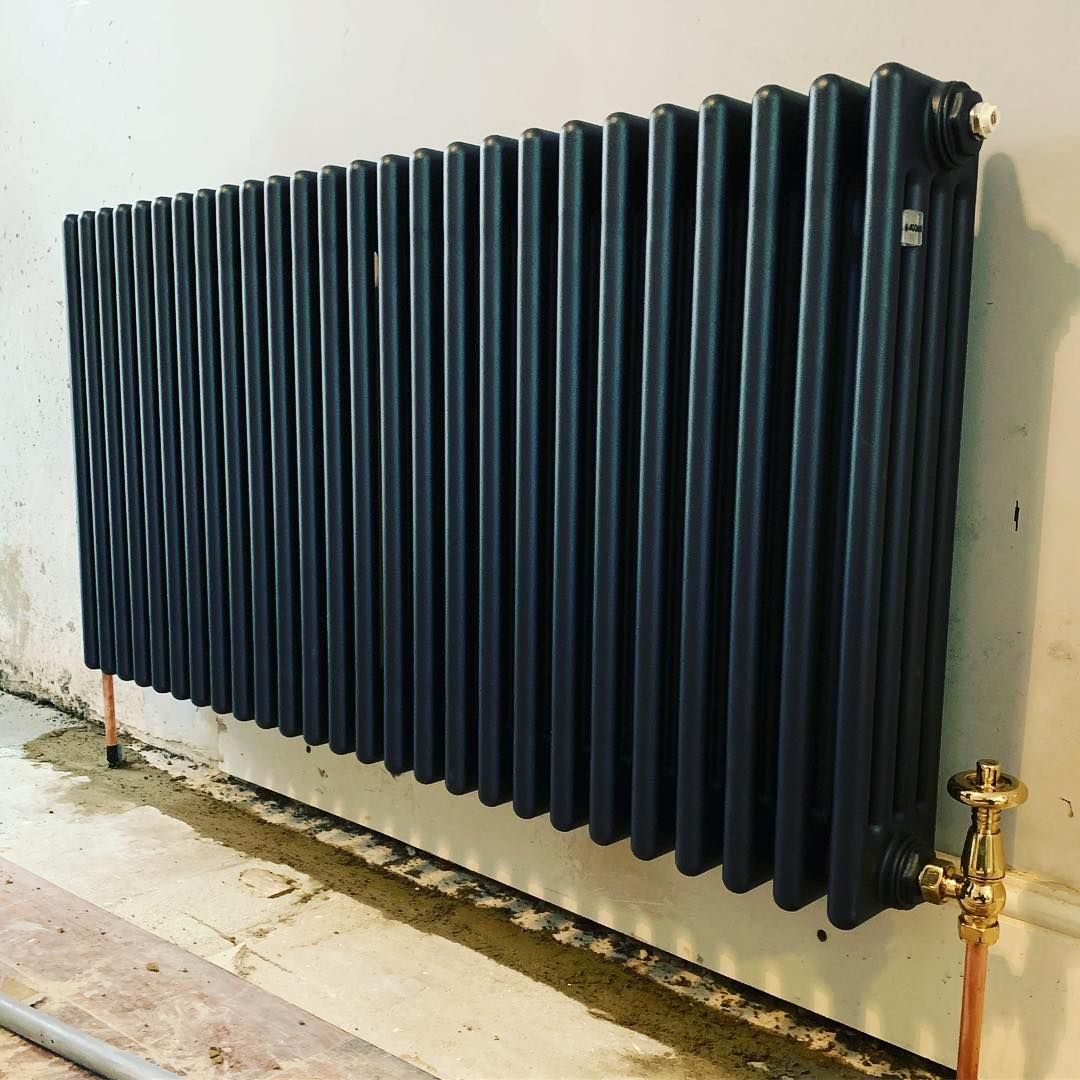 Column Radiator Installation With Gold Thermostatic within size 1080 X 1080