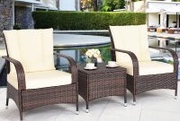 Costway 3pcs Outdoor Patio Mix Brown Rattan Wicker Furniture Set Seat Cushioned Beige with size 1200 X 1200