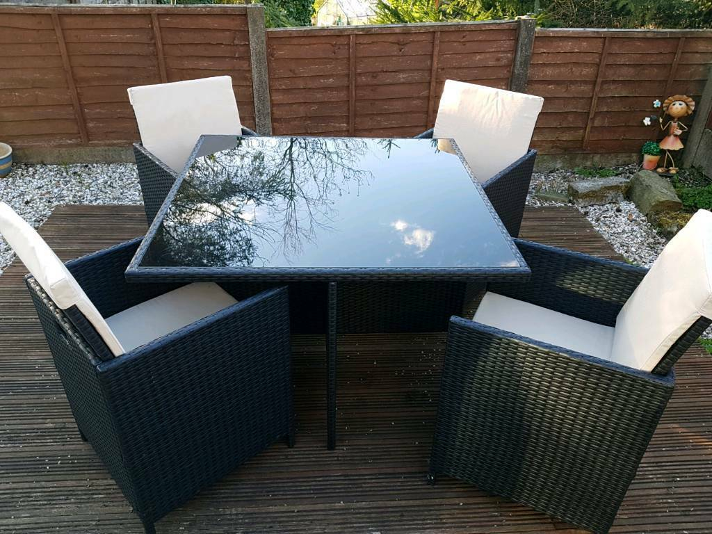 Cube Rattan Effect 4 Seater Garden Furniture Set In Rossendale Lancashire Gumtree regarding size 1024 X 768