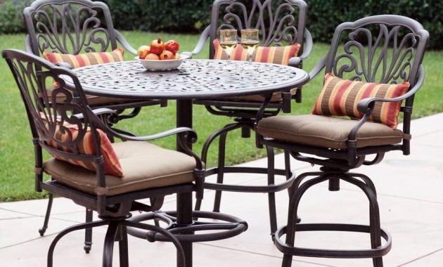 Darlee Elisabeth 5 Piece Antique Bronze Aluminum Bar Patio intended for sizing 900 X 900