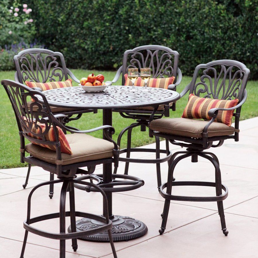 Darlee Elisabeth 5 Piece Antique Bronze Aluminum Bar Patio intended for sizing 900 X 900