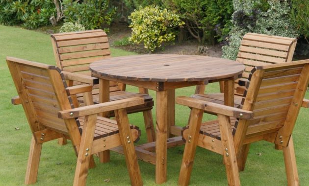 Deluxe 4 Seater Wooden Garden Patio Set pertaining to sizing 1368 X 1034