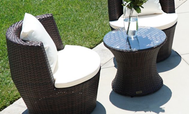 Details About 3 Pc Patio Outdoor Rattan Set Wicker Furniture Glass Table Brown Round Chairs for size 1300 X 1300