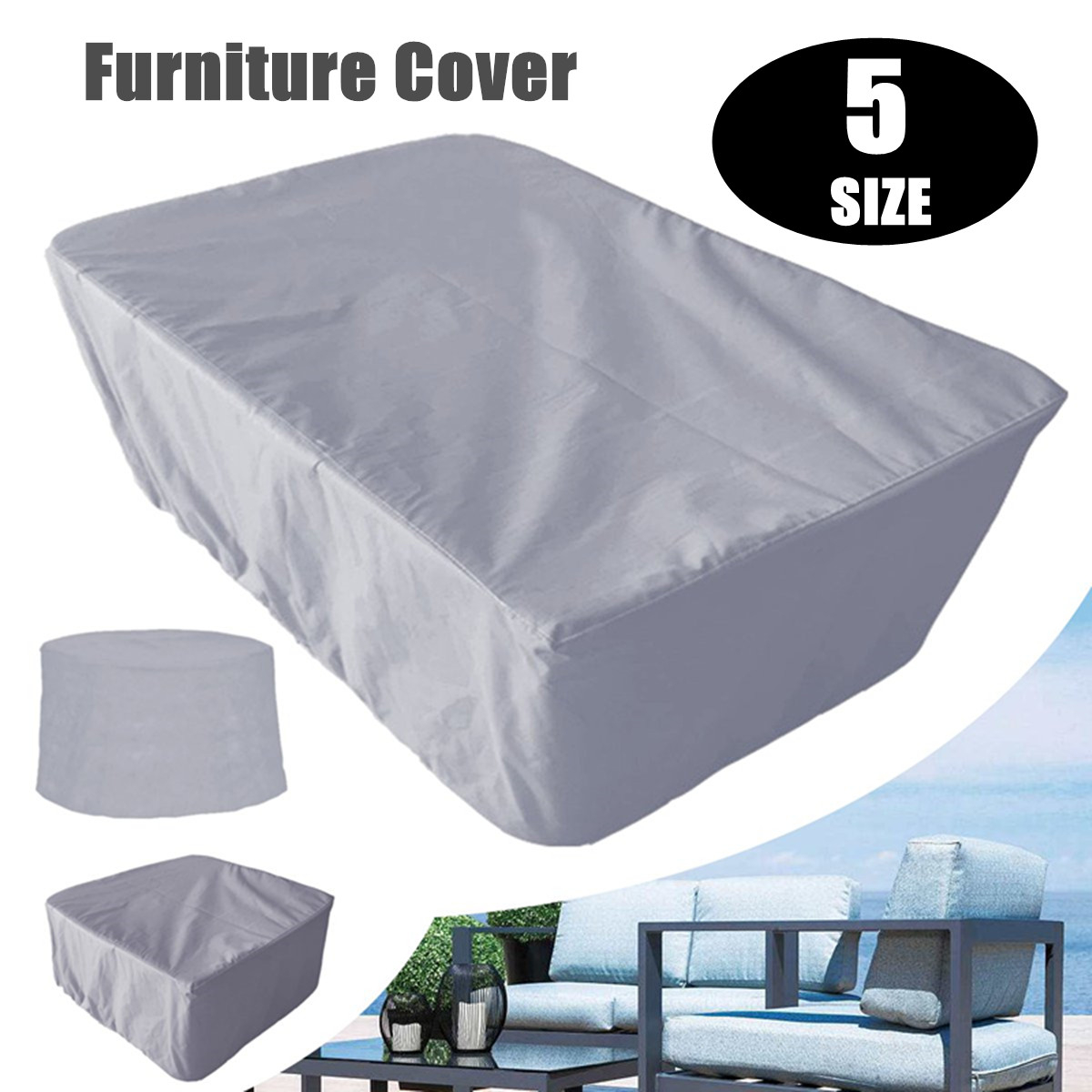 Details About 5 Size Gray Waterproof Garden Patio Furniture Cover Outdoor Shelter U within size 1200 X 1200