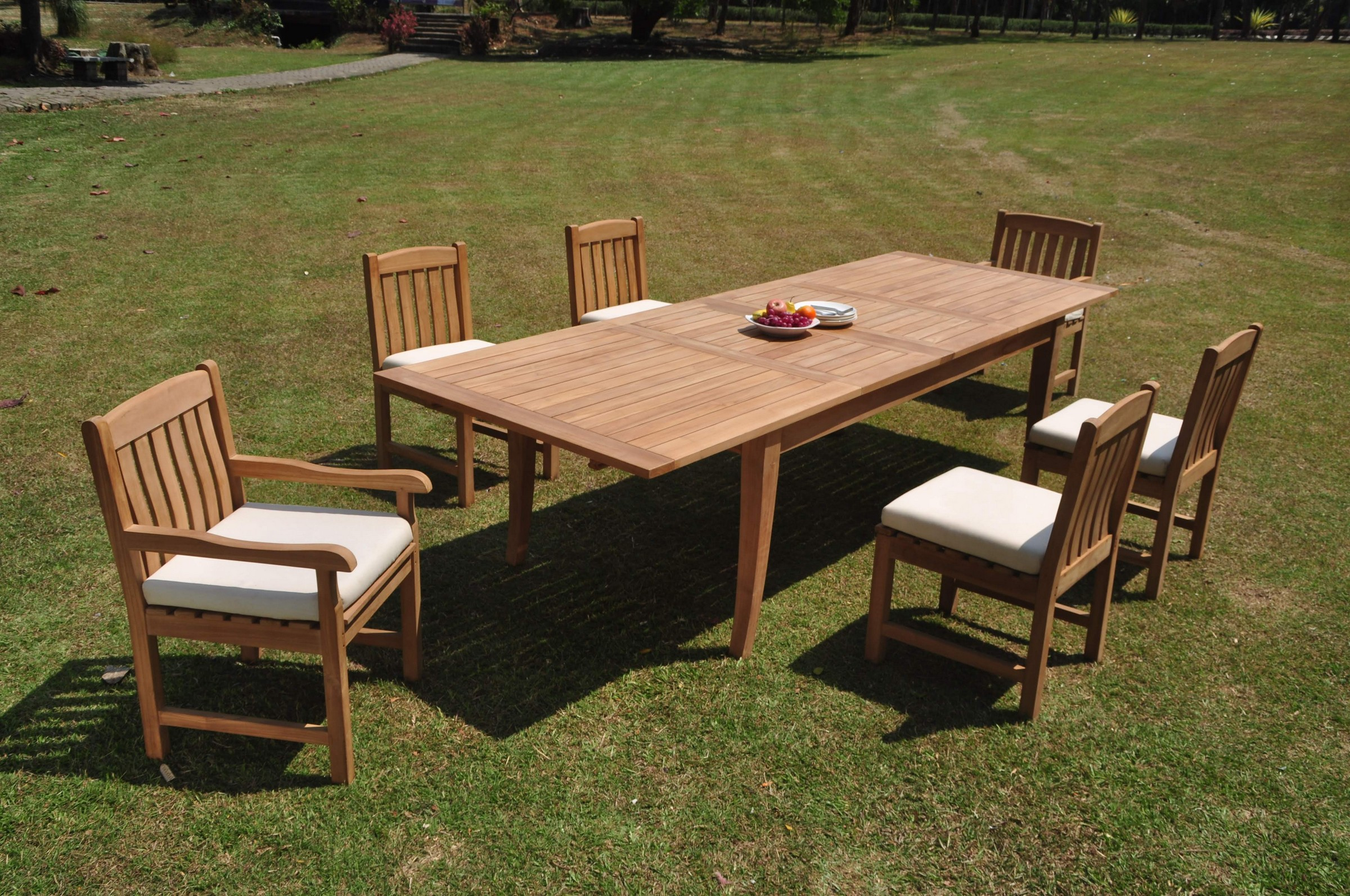 Details About 7pc Grade A Teak Dining Set 122 Atnas Rectangle Table Devon Chair Outdoor Patio intended for dimensions 2400 X 1594