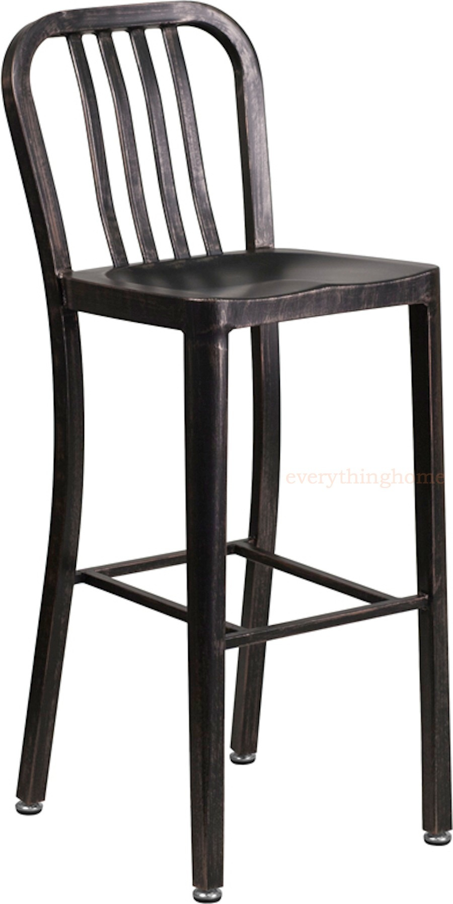 Details About Black Antiqued Gold Navy Style Bar Stool High Top Cafe Patio Chair In Outdoor with regard to proportions 900 X 1795