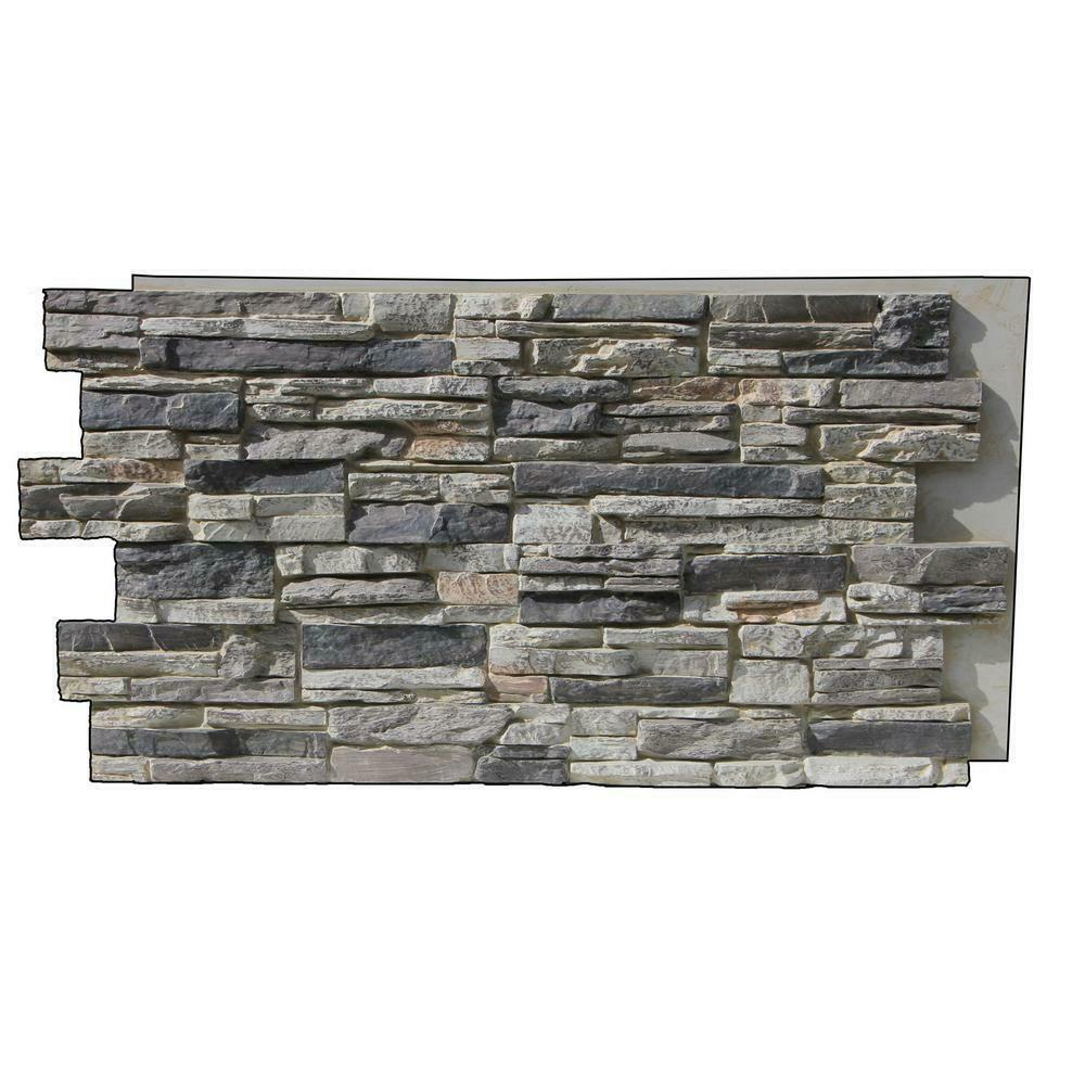 Details About Faux Stack Stone Veneer Panel Cliff Grey Interlocking 24x48x1 14 In Lightweight regarding size 1000 X 1000