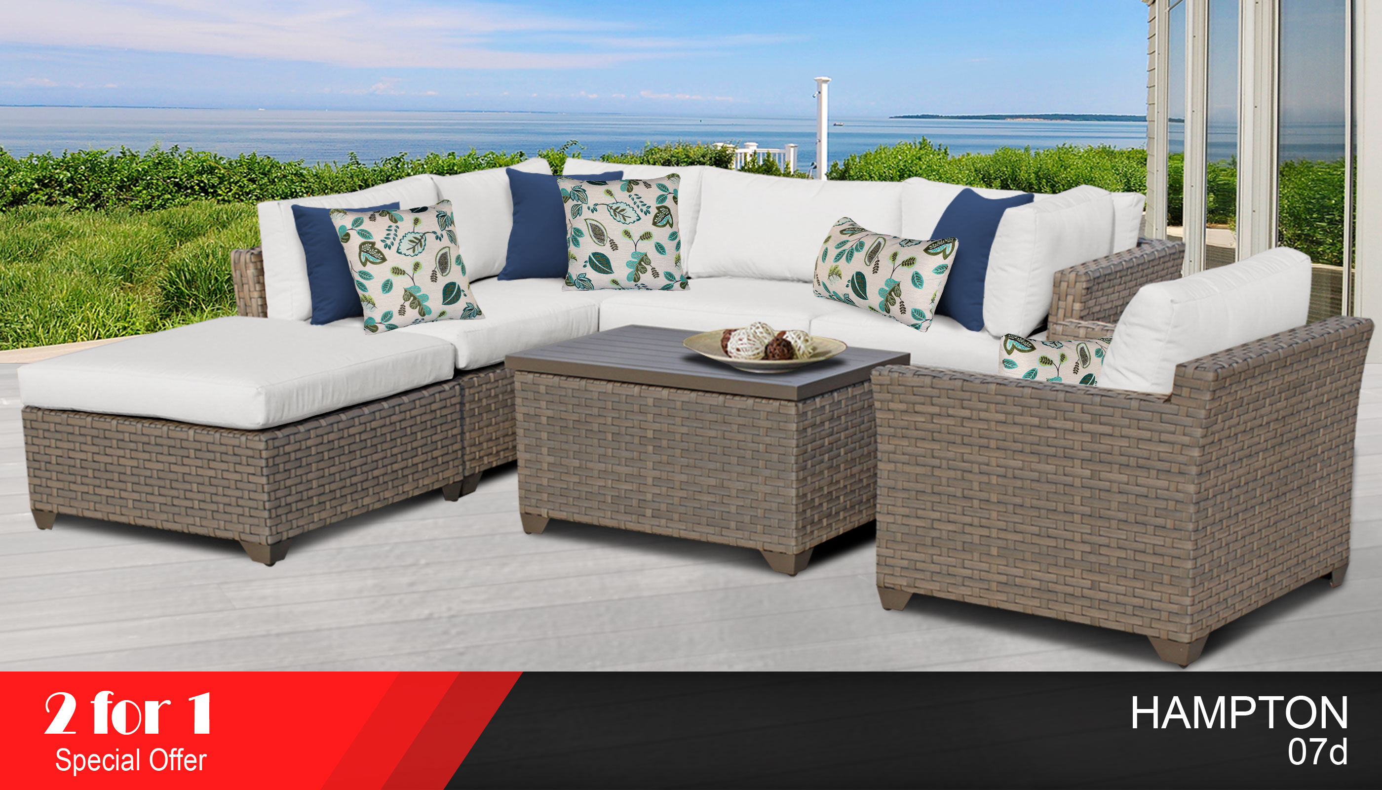 Details About Hampton 7 Piece Outdoor Wicker Patio Furniture Set 07d 2 For 1 pertaining to size 2800 X 1600