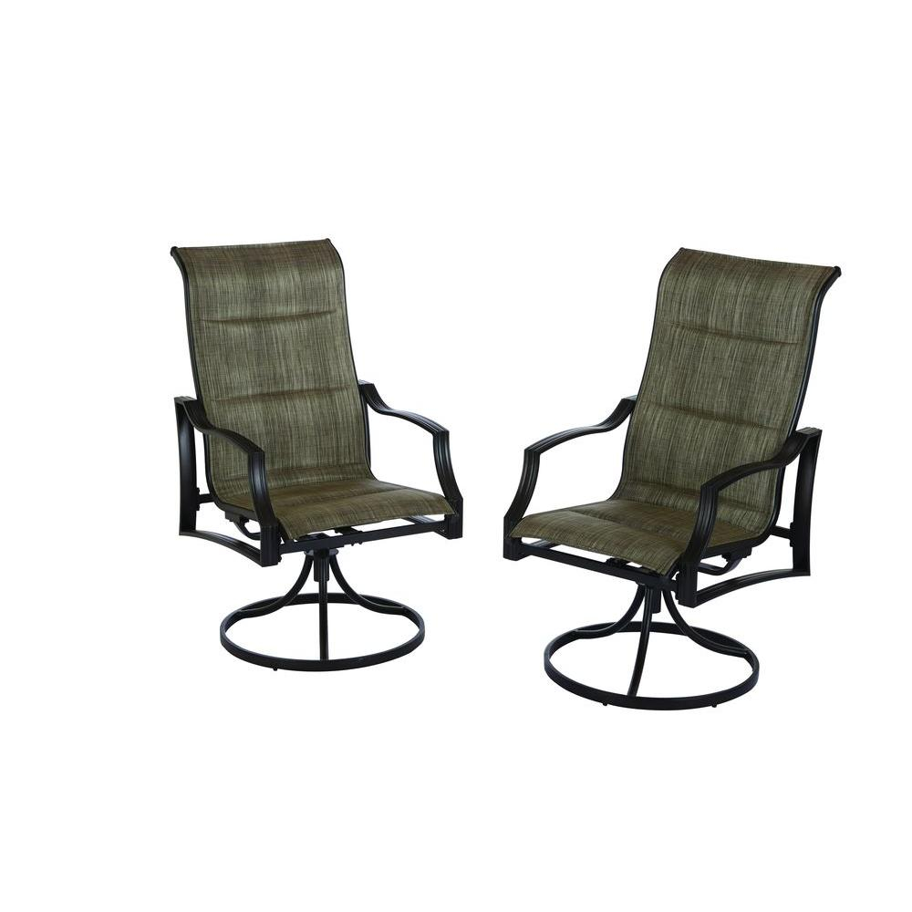 Details About Hampton Bay Patio Dining Chair Statesville Padded Sling Swivel Seat 2 Pack for size 1000 X 1000