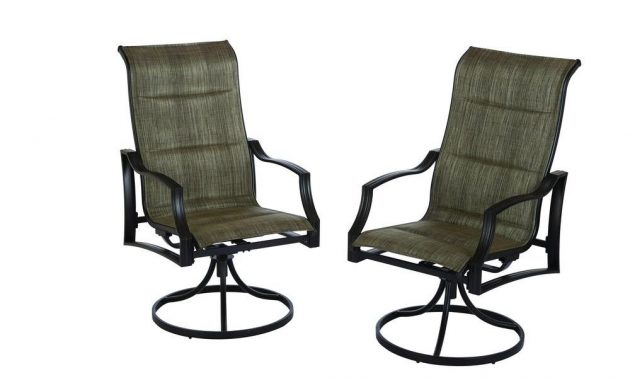 Details About Hampton Bay Patio Dining Chair Statesville Padded Sling Swivel Seat 2 Pack with regard to dimensions 1000 X 1000
