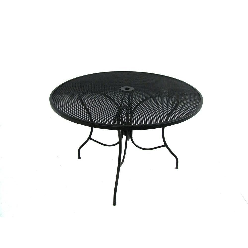 Details About Jackson 44 In Round Patio Dining Table Solid Steel Wrought Iron Outdoor Black inside sizing 1000 X 1000