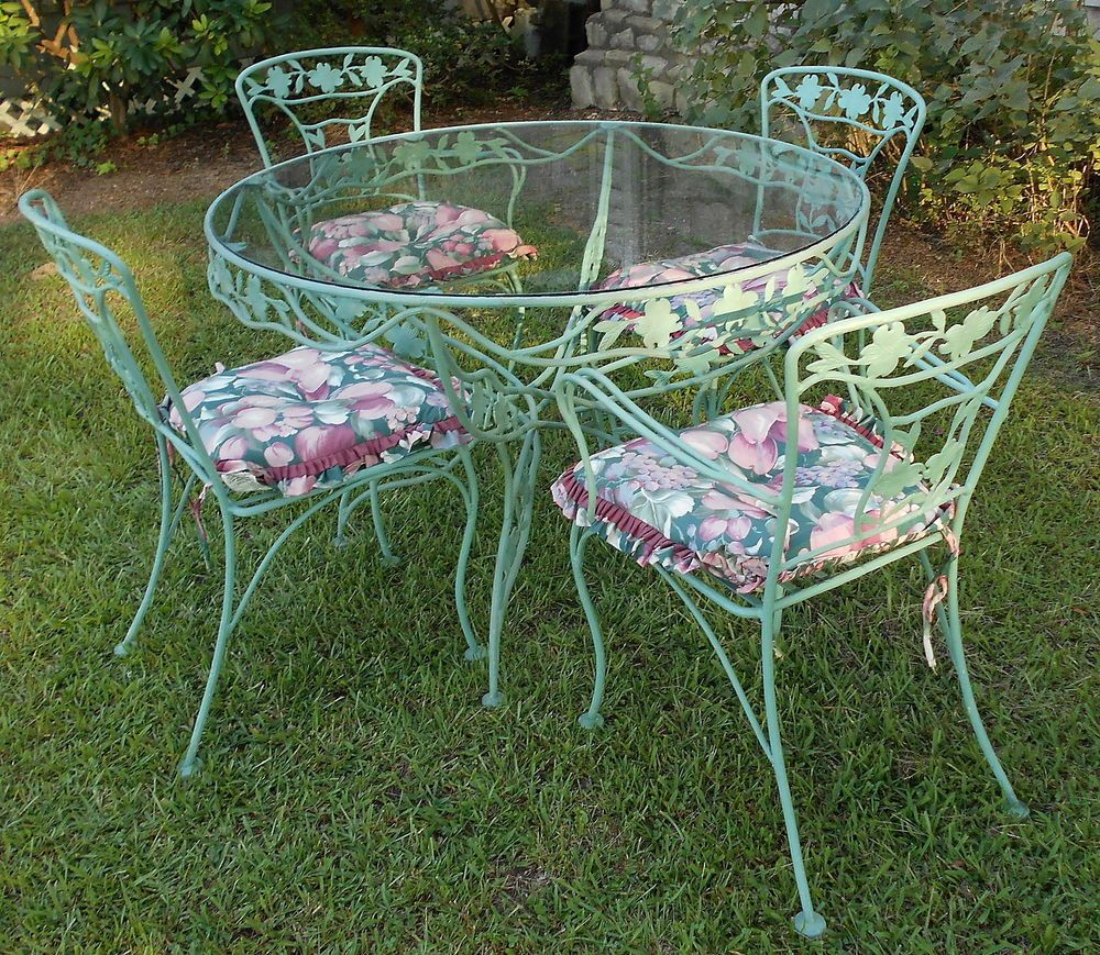 Details About Meadowcraft Wrought Iron Furniture Complete within measurements 1000 X 869