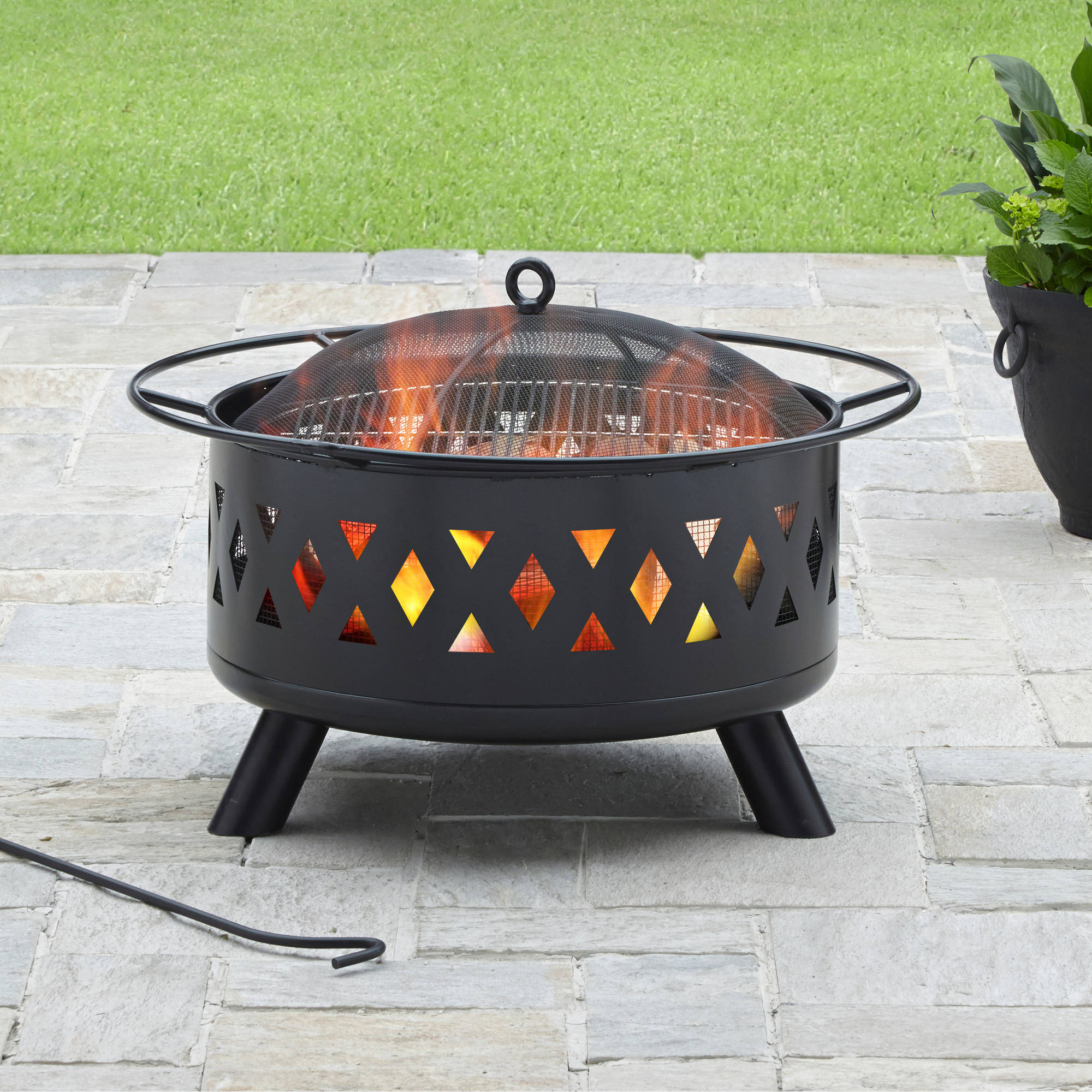 Details About Outdoor Fire Pit Patio Deck Garden Yard Heater Black Steel Wood Fireplace Grill throughout measurements 2000 X 2000