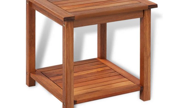 Details About Side End Table Solid Acacia Wood Outdoor Garden Patio Porch Furniture Modern Usa in dimensions 1024 X 1024