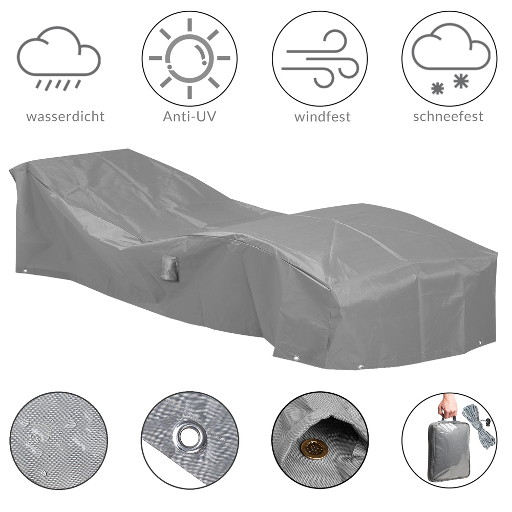 Details About Sun Lounger Cover 600d Garden Furniture Covering Tarpaulin Polyester Tarp Grey with size 1000 X 1000