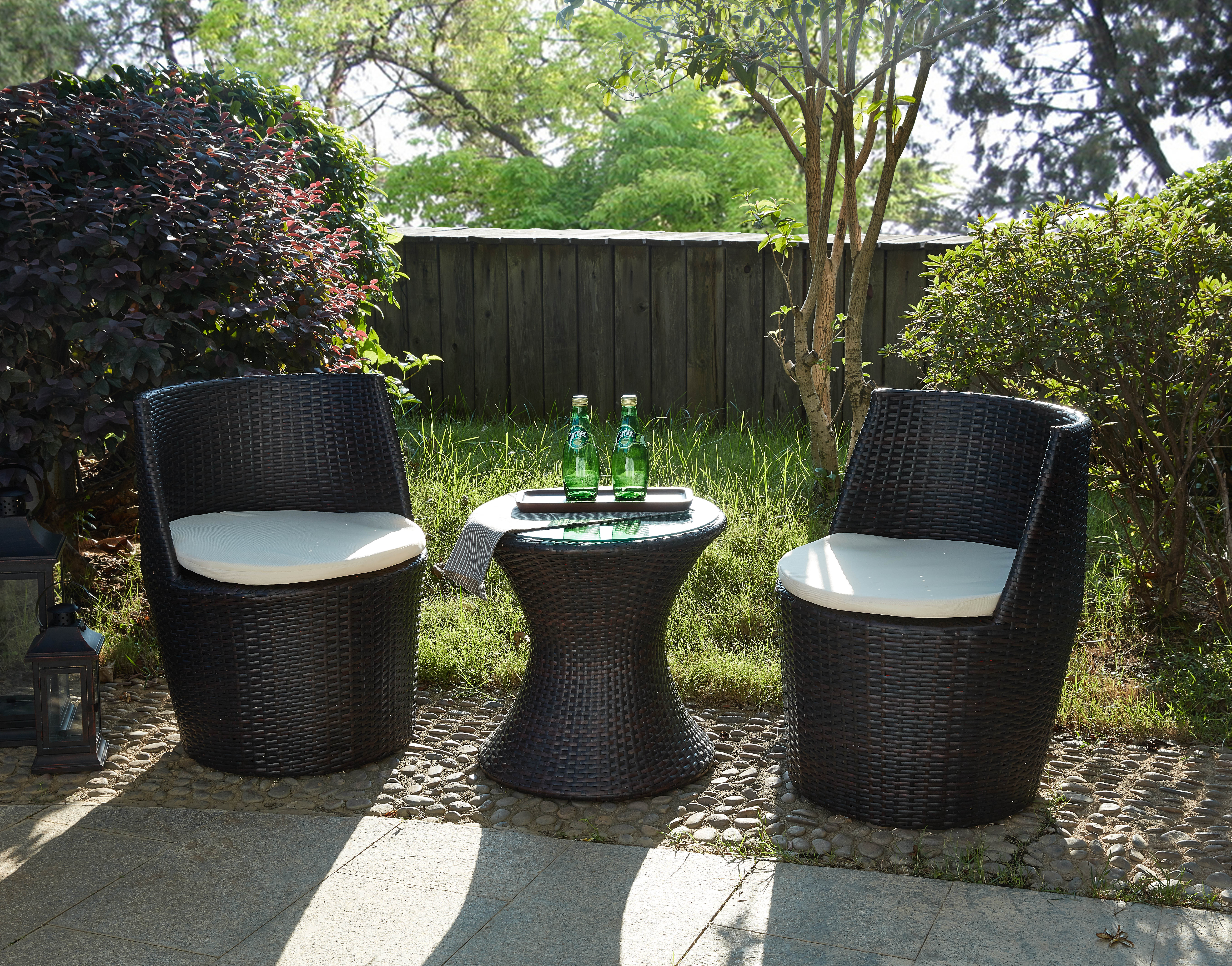 Details About Verona 3 Pc Rattan Garden Patio Furniture Vase Set Table 2 Chairs Stackable pertaining to dimensions 7147 X 5605