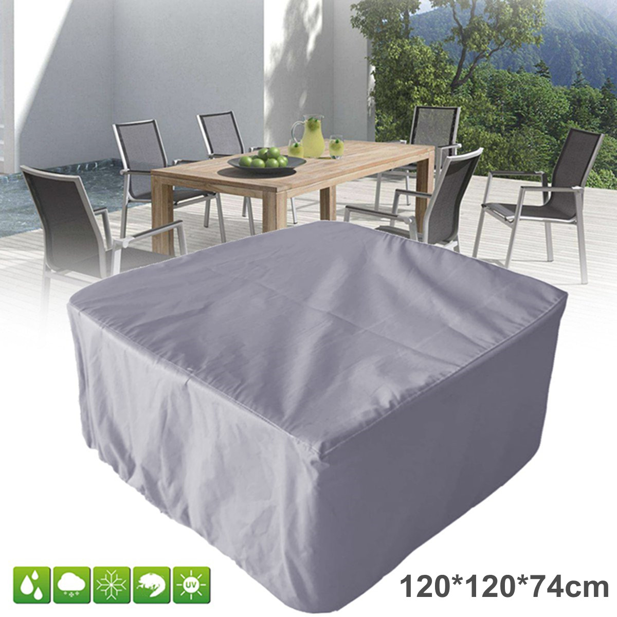 Details About Waterproof Square Table Furniture Cover Garden Yard Patio Outdoor Sun inside measurements 1200 X 1200