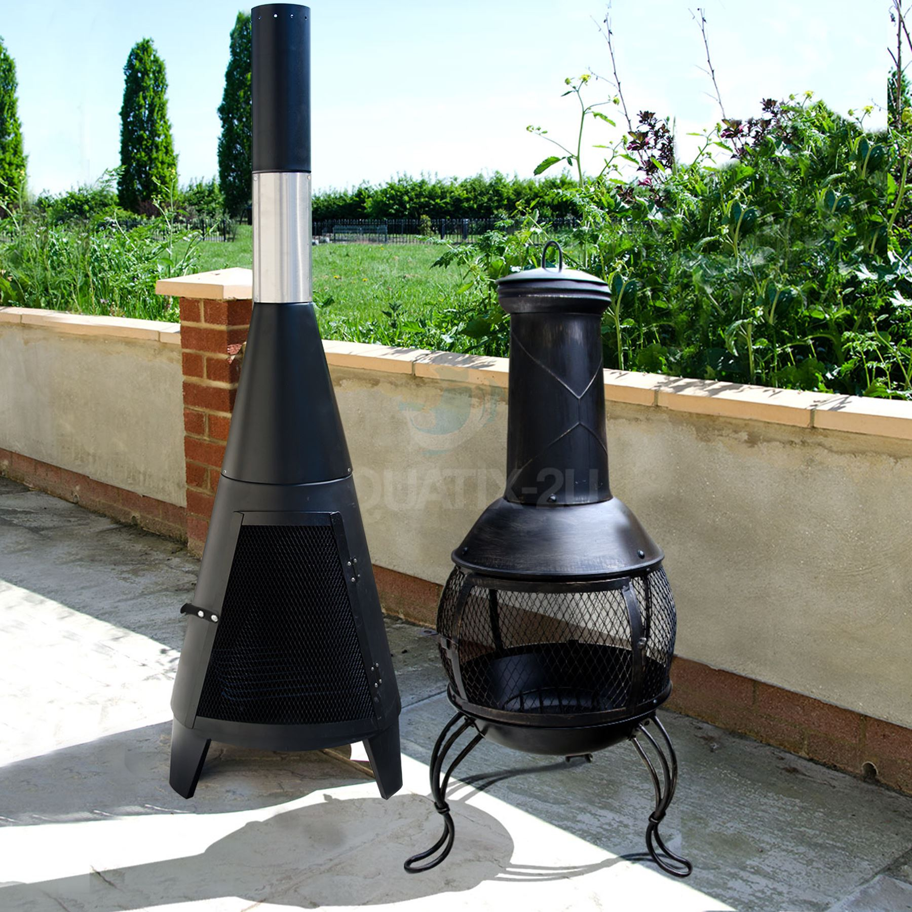Details Zu Outdoor Chiminea Garden Patio Log Burner Wood Fire Heater With Chimney throughout dimensions 1800 X 1800
