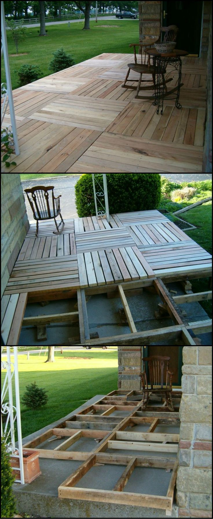 Diy Pallet Deck Tutorial Porch Wood Backyard Projects inside dimensions 736 X 1793