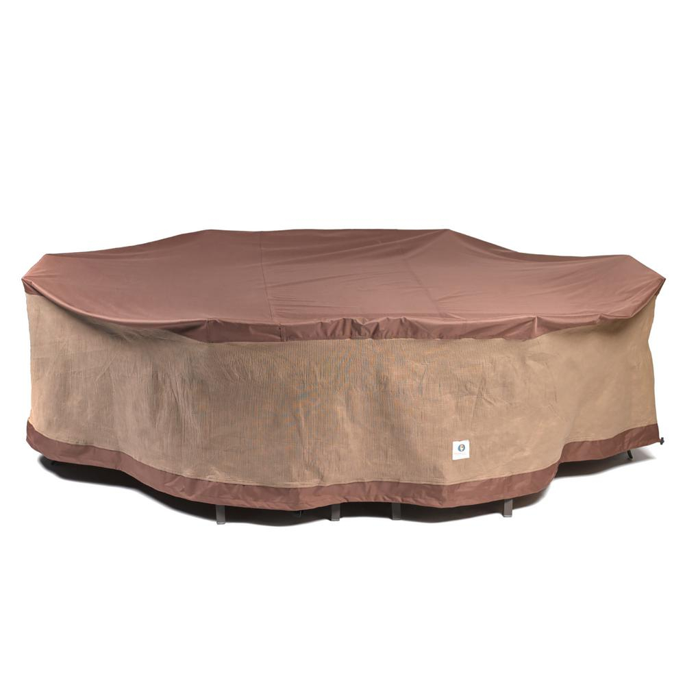 Duck Covers Ultimate 109 In L Rectangleoval Patio Table And Chair Set Cover within dimensions 1000 X 1000