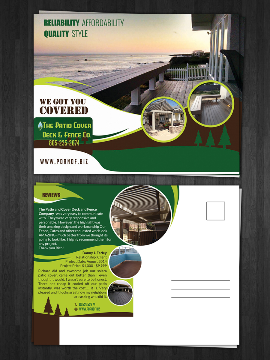 Elegant Playful Fence Postcard Design For A Company for dimensions 900 X 1200
