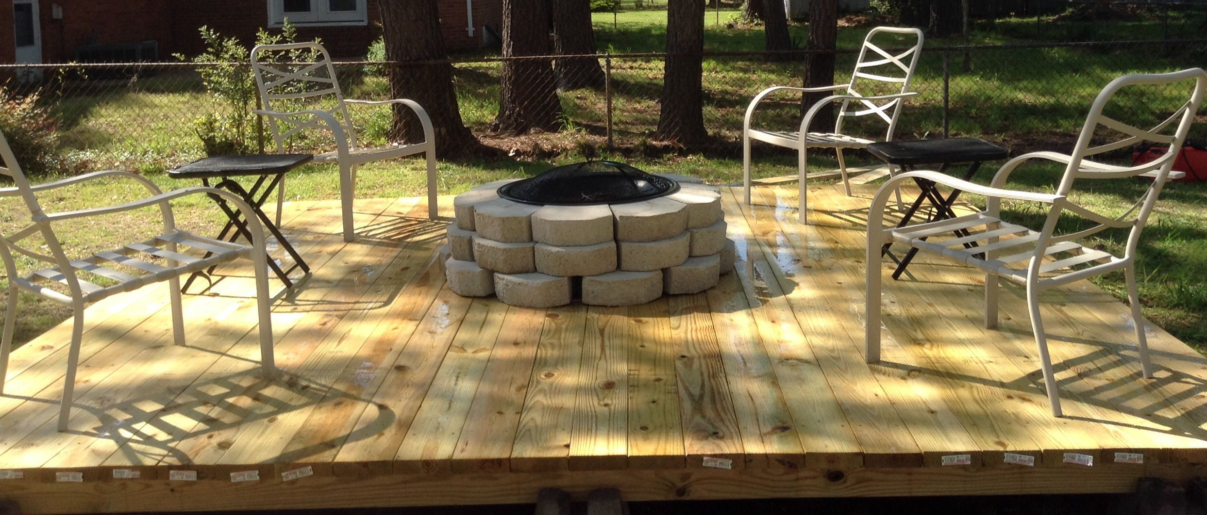 Fire Pit On A 12x12 Floating Deck Floating Patio Deck regarding dimensions 2486 X 1062