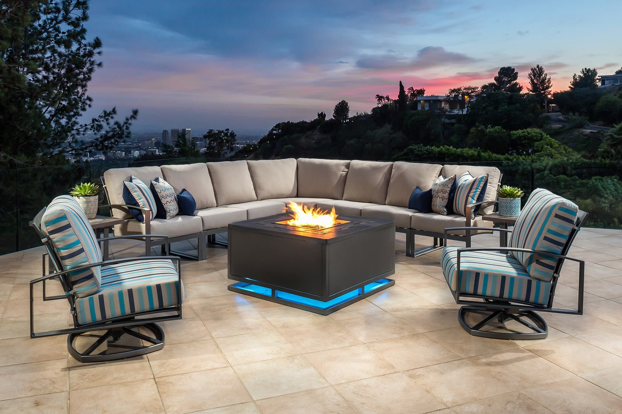 Fire Pit With Under Glow Lighting For The 2018 Outdoor Patio intended for dimensions 2048 X 1365