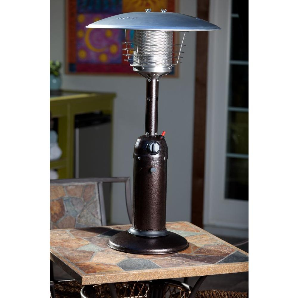Fire Sense 10000 Btu Hammered Bronze Tabletop Propane Gas Patio Heater within proportions 1000 X 1000