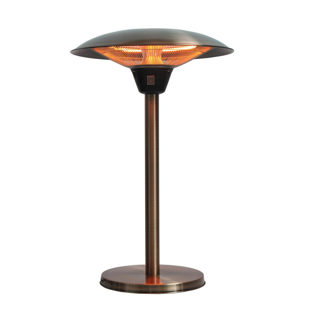 Fire Sense Cimarron 1500 Watt Brushed Copper Colored Table Top Halogen Patio Heater in dimensions 1000 X 1000