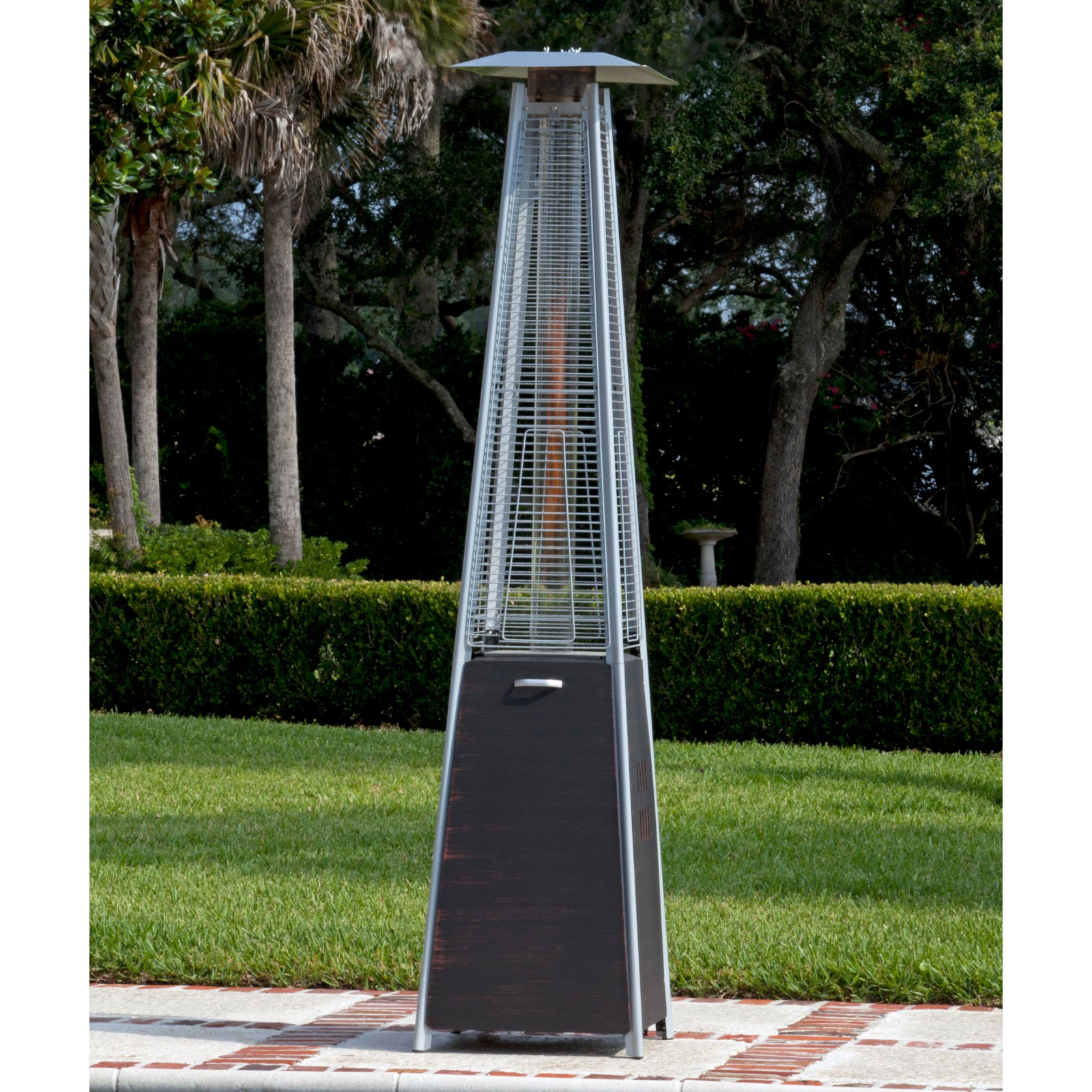 Fire Sense Coronado Brushed Bronze Pyramid Flame Patio Heater Walmart inside size 1600 X 1600