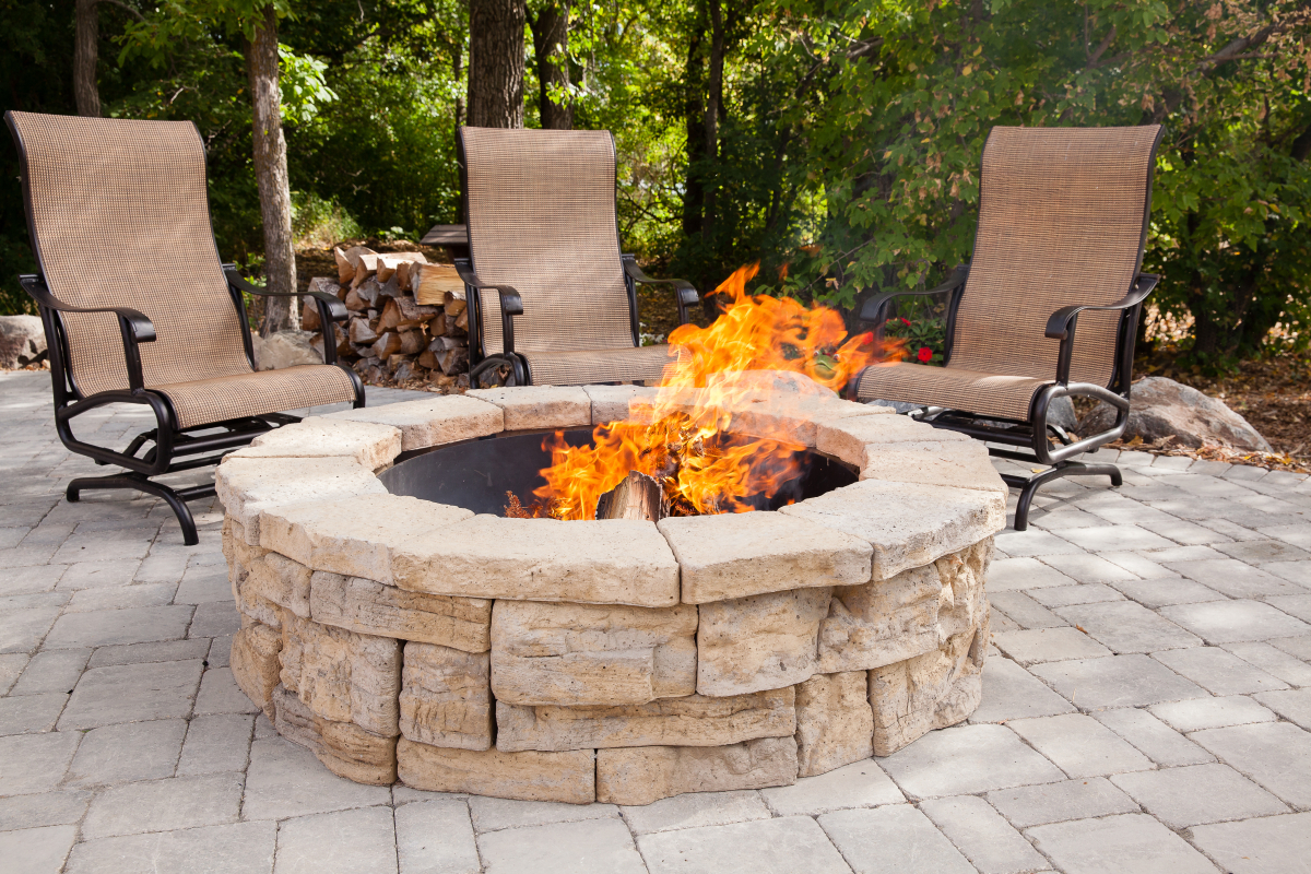 Fireplace Round Patio Backyard Rosetta Outdoor Fire Pit Kit with sizing 1200 X 800